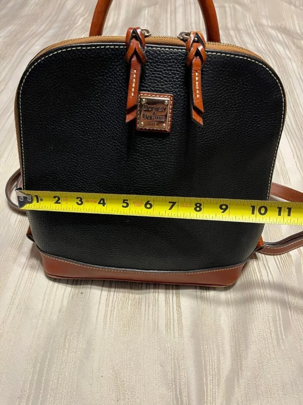 Dooney & Bourke Leather Zip Pod Backpack - Black/ Brown